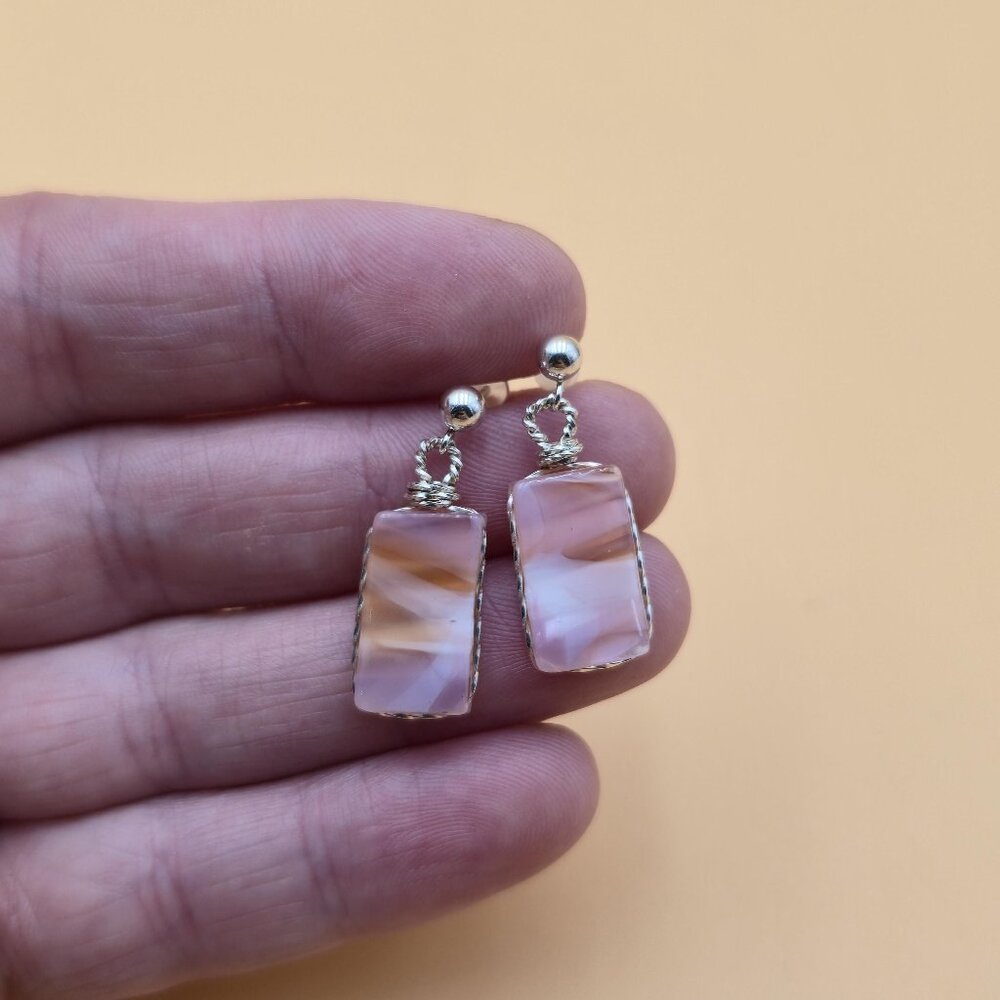 Sterling Silver Handmade Beautiful Glass Earrings A5738